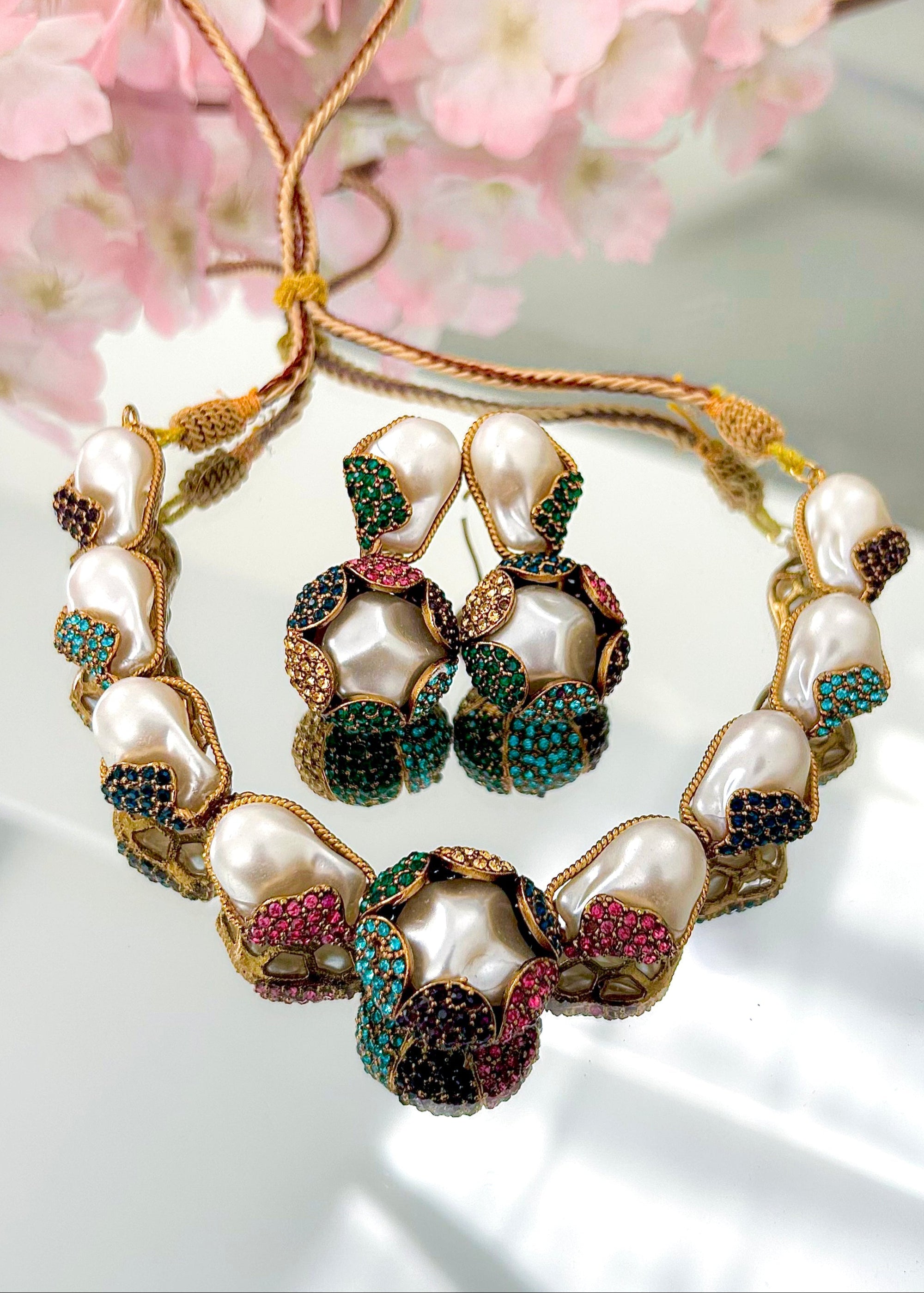 Moti-e-Phool Necklace Set – S-50